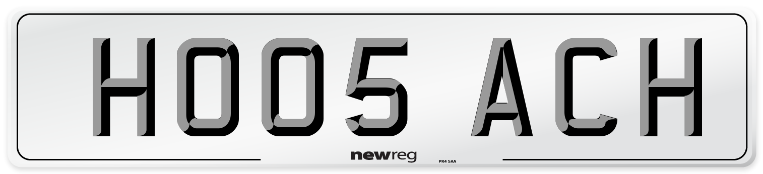 HO05 ACH Number Plate from New Reg